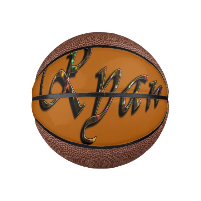 Colourful Designed Ryan Name, Mini Basketball (Front)