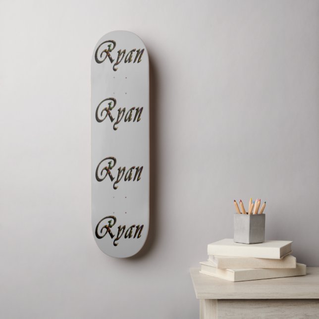 Colourful Designed Ryan Name, Skateboard (Wall Art)