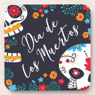 Colourful Dia de los Muertos   Coaster