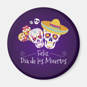 Colourful Dia de los Muertos   Magnet