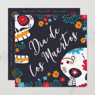 Colourful Dia de los Muertos Party   Invitation