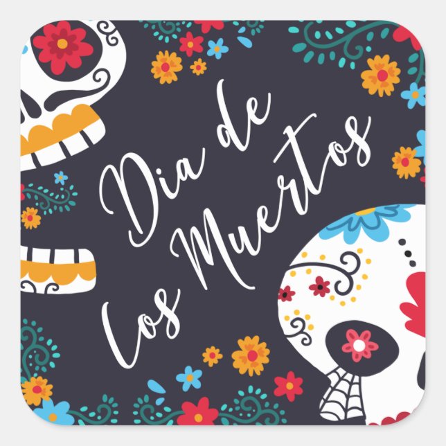 Colourful Dia de los Muertos | Sticker (Front)