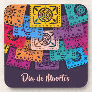 Colourful Dia de Muertos Banners   Coaster