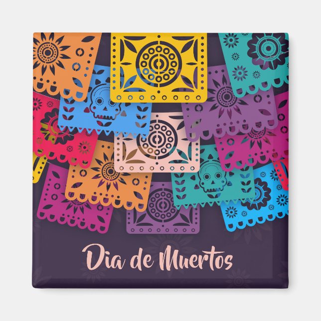 Colourful Dia de Muertos Banners | Magnet (Front)