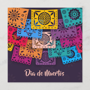 Colourful Dia de Muertos Banners   Party Invitatio Invitation