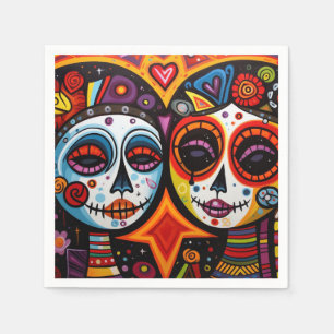 Colourful 💀 Día de Muertos Napkin