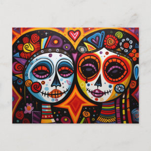 Colourful 💀 Día de Muertos Postcard