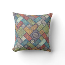 Colourful Diagonal Pattern Throw Pillow