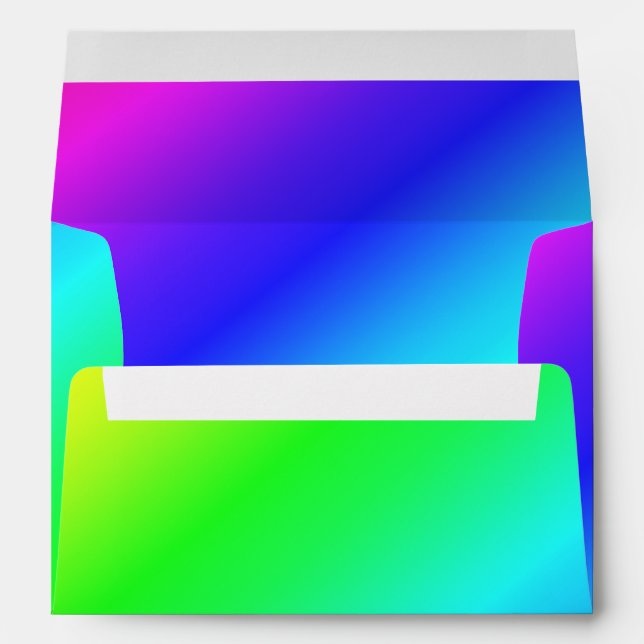 Colourful Diagonal Stripes Blue Purple Green Paste Envelope (Back (Bottom))