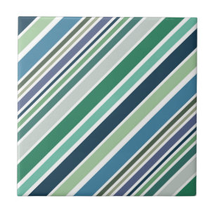 Colourful diagonal stripes design ceramic tile