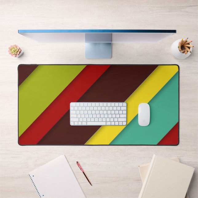 Colourful Diagonal Stripes Desk Mat – Modern Pad (Office 1)