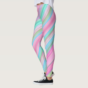 Colourful Diagonal Stripes Leggings