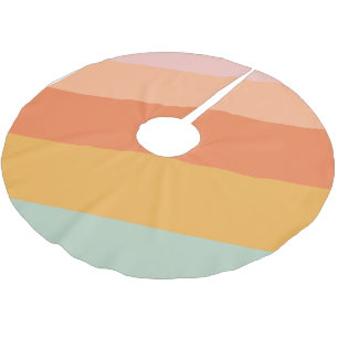 Colourful Diagonal Stripes Retro Candy Pastel Brushed Polyester Tree Skirt
