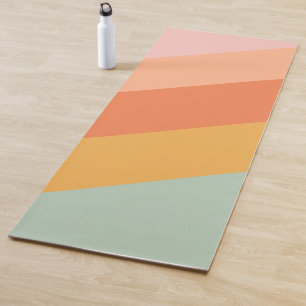 Colourful Diagonal Stripes Retro Candy Pastel Yoga Mat