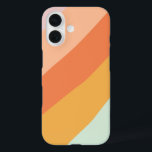 Colourful Diagonal Stripes Retro Sweet Candy Paste iPhone 16 Case<br><div class="desc">A fun retro geometric diagonal stripes graphic design in a cute colour palette of orange,  yellow,  peach,  coral,  pastel pink and mint green.</div>