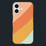 Colourful Diagonal Stripes Retro Sweet Candy Paste iPhone 16 Case<br><div class="desc">A fun retro geometric diagonal stripes graphic design in a cute colour palette of orange,  yellow,  peach,  coral,  pastel pink and mint green.</div>