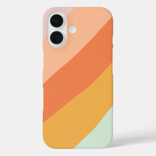 Colourful Diagonal Stripes Retro Sweet Candy Paste iPhone 16 Case
