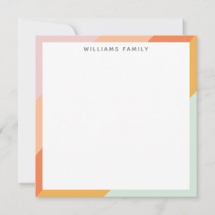 Colourful Diagonal Stripes Retro Sweet Candy Paste Thank You Card