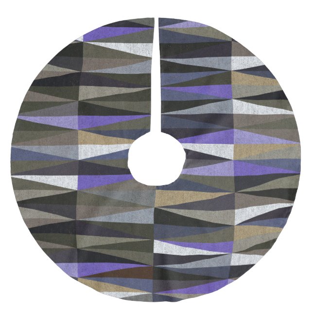 Colourful diamond floor tiles, high-resolution. brushed polyester tree skirt (Front)