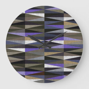 Colourful diamond floor tiles, high-resolution. large clock