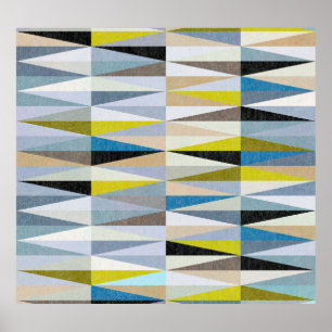 Colourful Diamond Floor Tiles Texture Poster