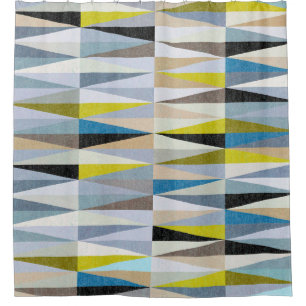 Colourful Diamond Floor Tiles Texture Shower Curtain