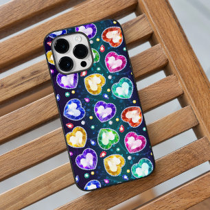 Colourful Diamond Heart Abstract Art Valentines Da Case-Mate iPhone 14 Pro Max Case
