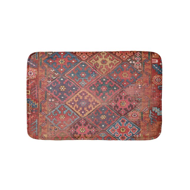 Colourful Diamond Stars II Colourful Ornate Bath Mat (Front)