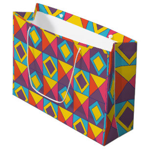 Colourful Diamond Triangle Geometric Large Gift Bag