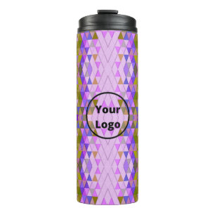 Colourful diamonds and triangles pattern thermal tumbler