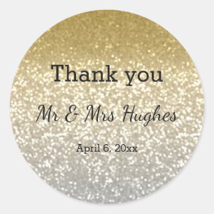 Colourful diamonds confetti wedding  thank you classic round sticker