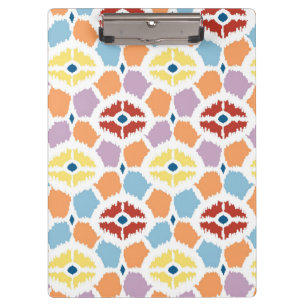 Colourful diamonds ikat geometric clipboard