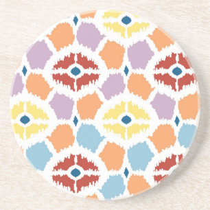 Colourful diamonds ikat geometric coaster