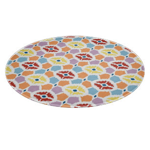 Colourful diamonds ikat geometric cutting board