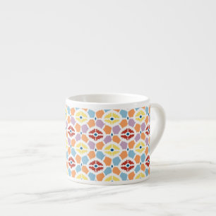 Colourful diamonds ikat geometric espresso cup