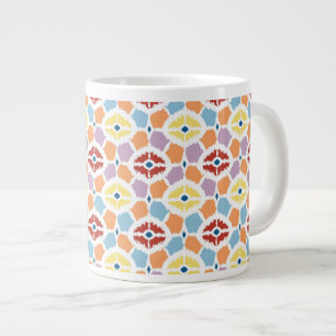 Colourful diamonds ikat geometric large coffee mug
