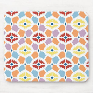 Colourful diamonds ikat geometric mouse pad