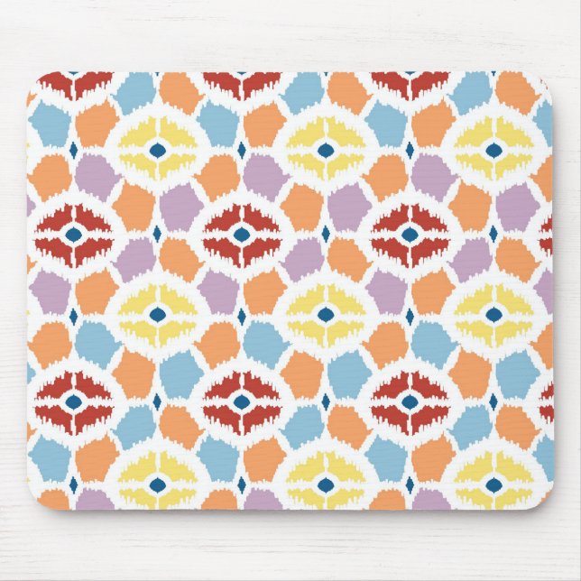 Colourful diamonds ikat geometric mouse pad (Front)
