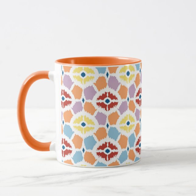 Colourful diamonds ikat geometric mug (Left)