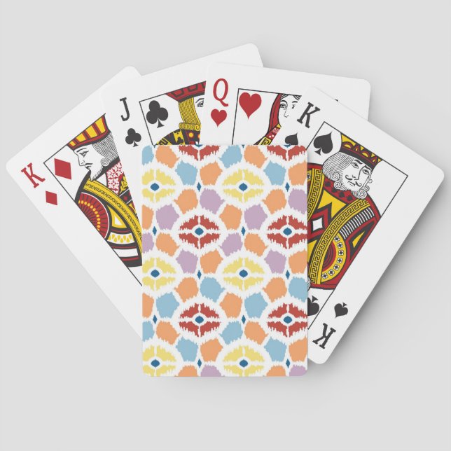 Colourful diamonds ikat geometric playing cards (Back)