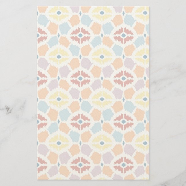 Colourful diamonds ikat geometric stationery (Front)