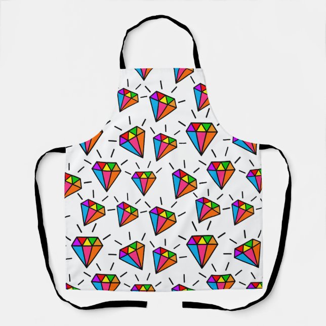 Colourful diamonds pattern apron (Front)