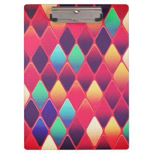Colourful Diamonds Pattern Clipboard