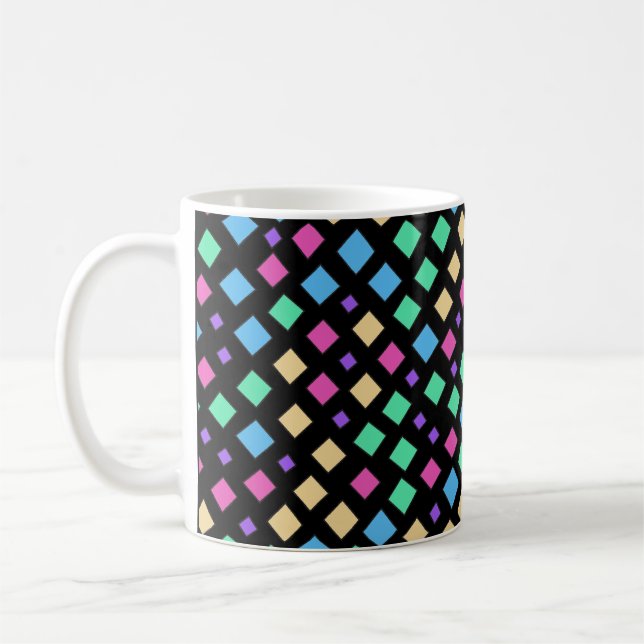 Colourful Diamonds Pattern Coffee Mug (Left)