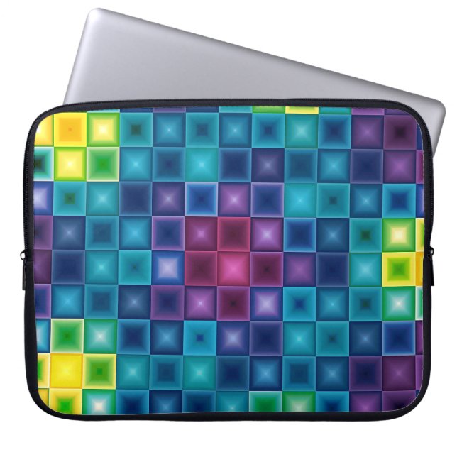 Colourful Diamonds Pattern Laptop Sleeve (Front)