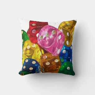 Colourful Dice 2 Sided Pillow