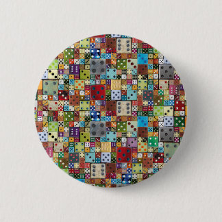 Colourful Dice 6 Cm Round Badge