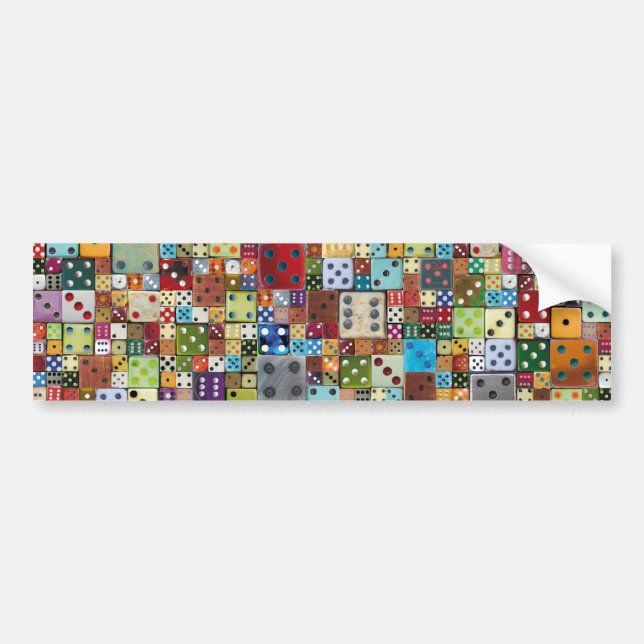 Colourful Dice Bumper Sticker (Front)