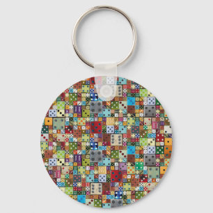 Colourful Dice Key Ring
