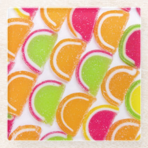 Colourful Different Jelly Candy Glass Coaster
